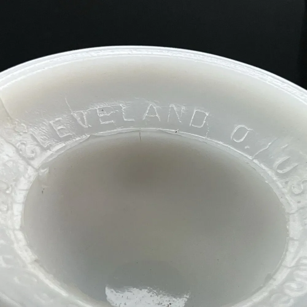 Vintage E.O. Brody Bumpy Milk Glass Footed Pedestal Vase/Planter